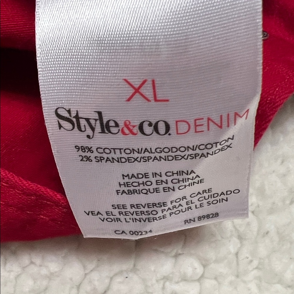 NWOT Style and Company Vibrant Red Denim/Twill Jacket XL - Picture 4 of 10